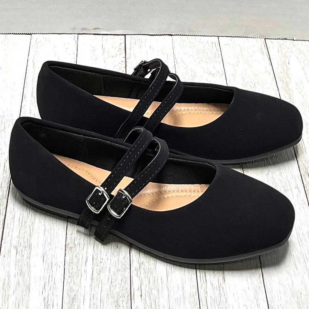 New Women Black Square Toe Mary Jane Ballet Flats